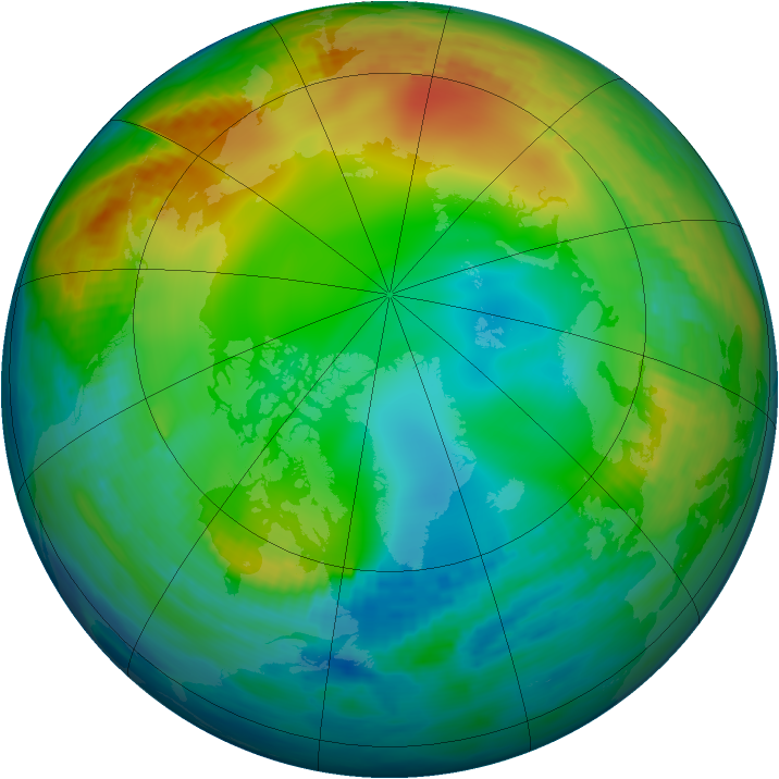 Arctic ozone map for 20 December 1986
